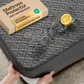 Niagara Sleep Solution waterproof membrane close-up protecting a queen mattress from spills