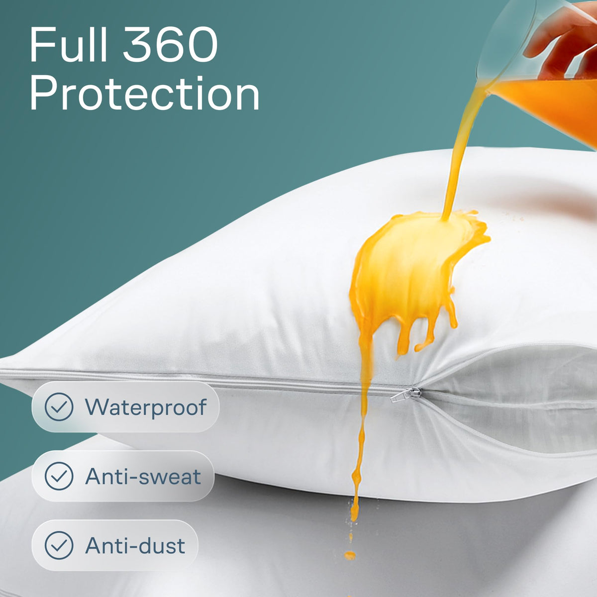 Breathable jersey-knit fabric highlights a smooth sleep surface.