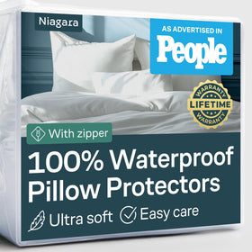 Niagara Sleep Solution waterproof king pillow protector with zip-closed design.