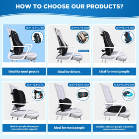 Compact packaging and fit guidance for Niceeday lumbar pillow
