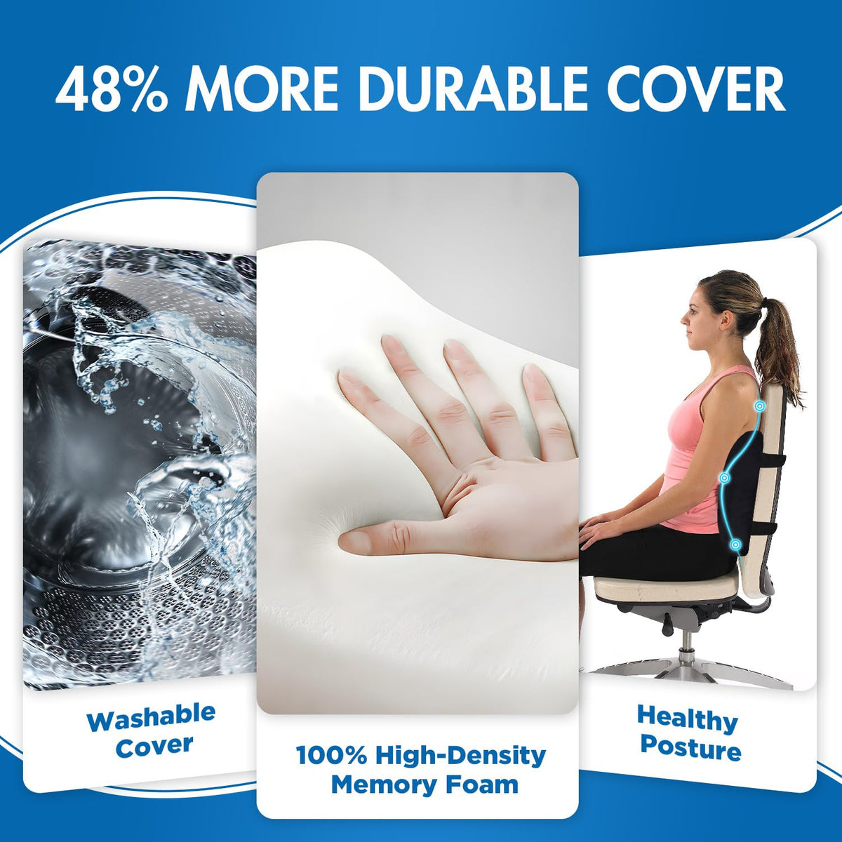 Niceeday lumbar support pillow mesh cover closeup reveals breathable fabric