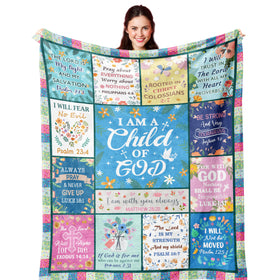 Nicetous Bible verse blanket with floral art, offering daily encouragement.