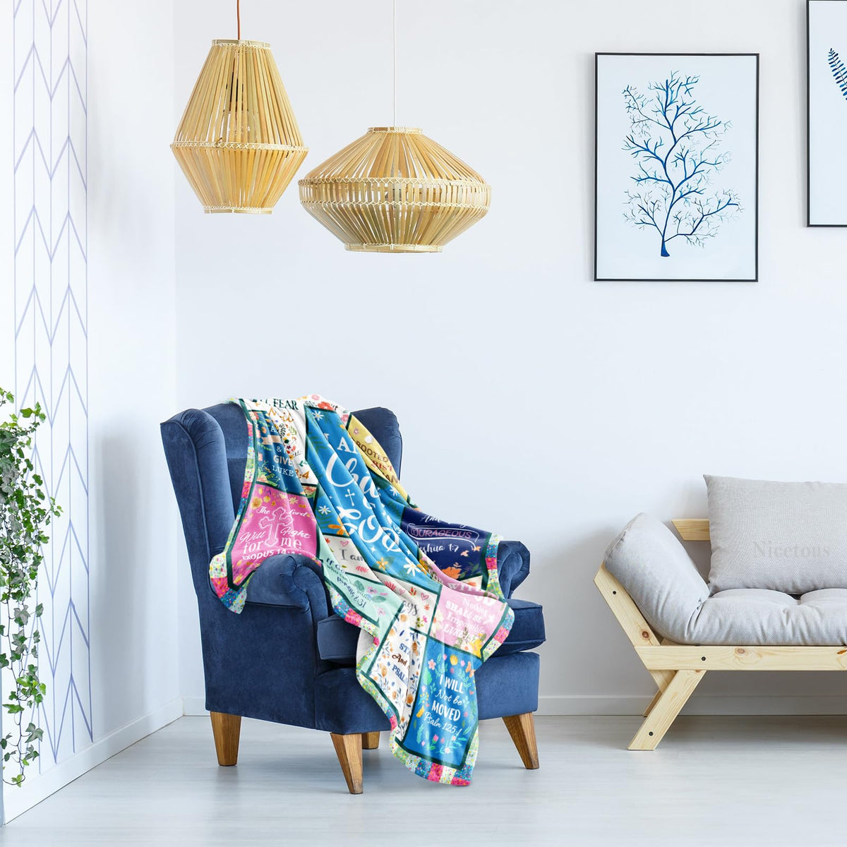 Cozy couch scene showing the blanket in everyday relaxation.