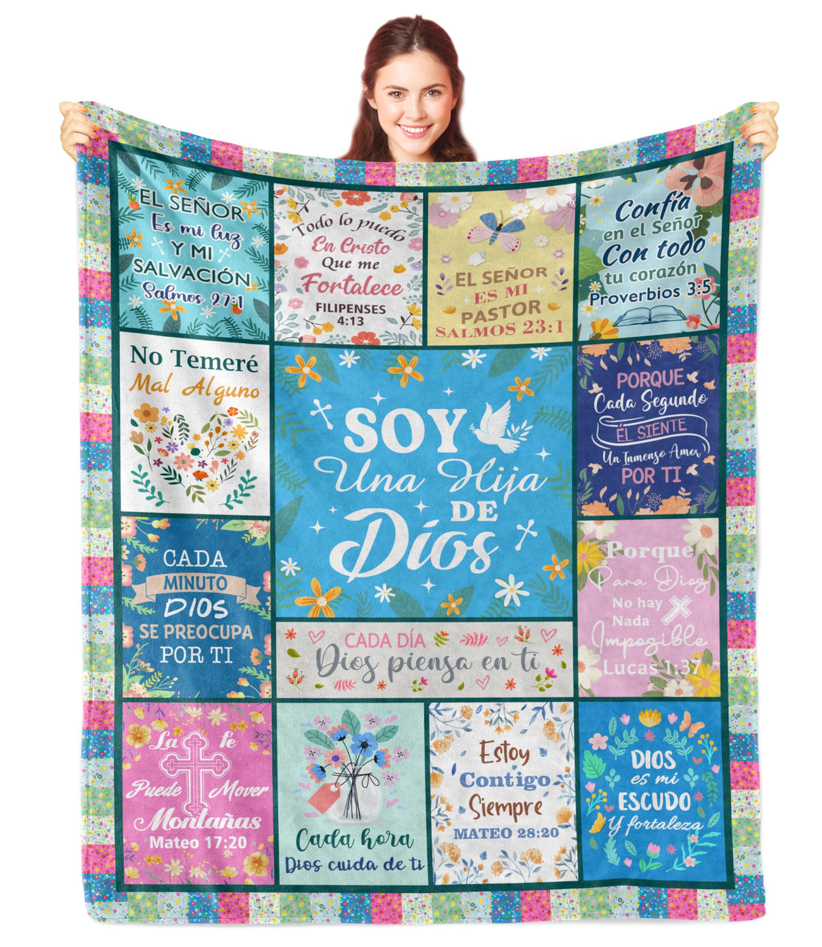 Nicetous Spanish Bible blanket front pattern for cozy devotional moments
