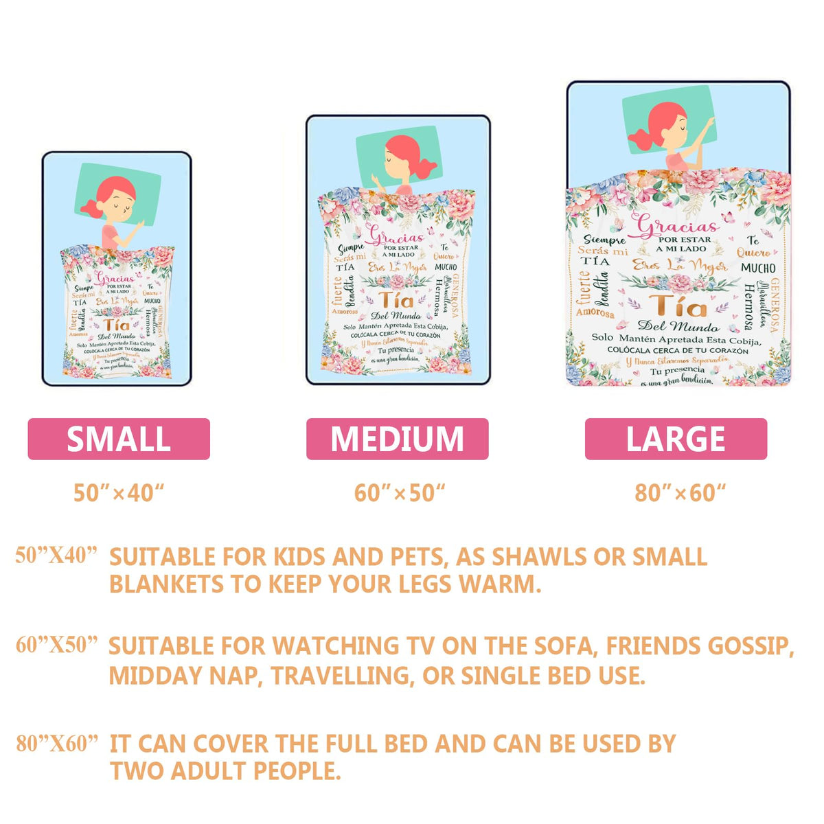 Nicetous Tia blanket travel-friendly size ideal for trips.