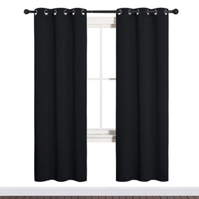 NICETOWN bathroom blackout curtain panel front view with silver grommets