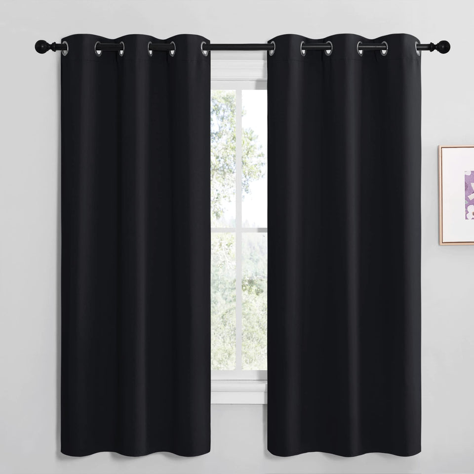 NICETOWN bathroom blackout curtains in 42x68 panel setup for enhanced privacy and light control.