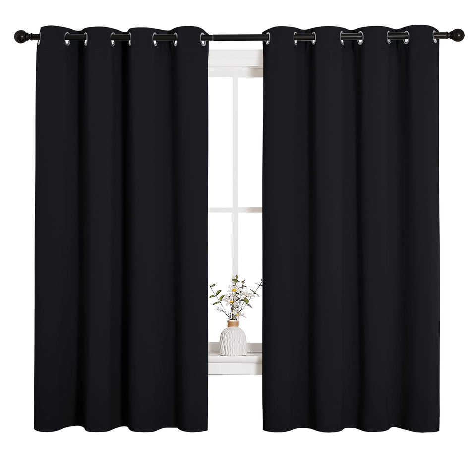 NICETOWN bathroom blackout curtains with 55x68 inches and two panels for privacy.
