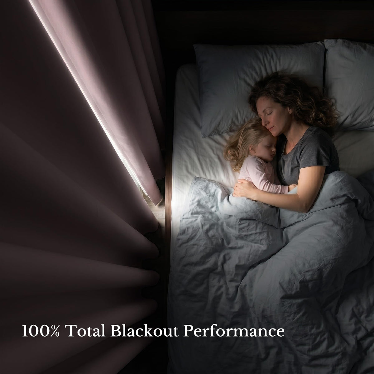 Nicetown blackout curtains with black liner back view shows insulating layer