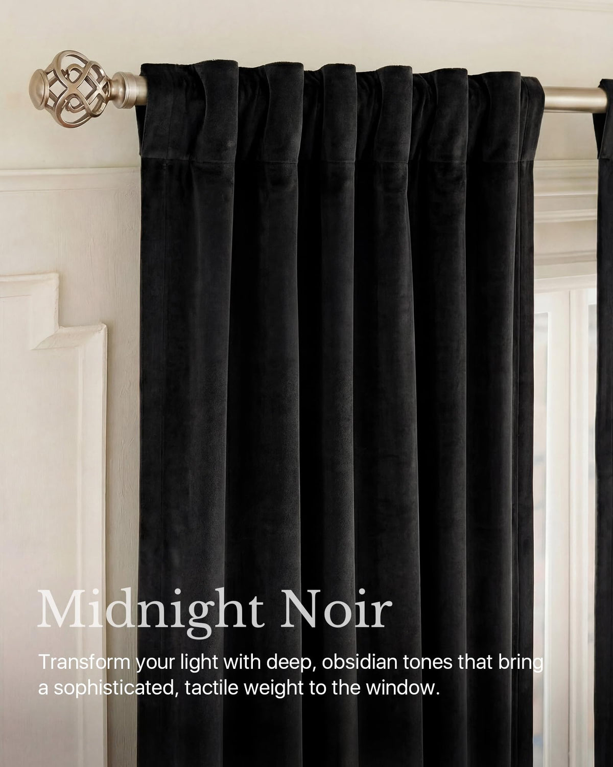 NICETOWN black velvet drapes elevate dining area elegance and refined decor.