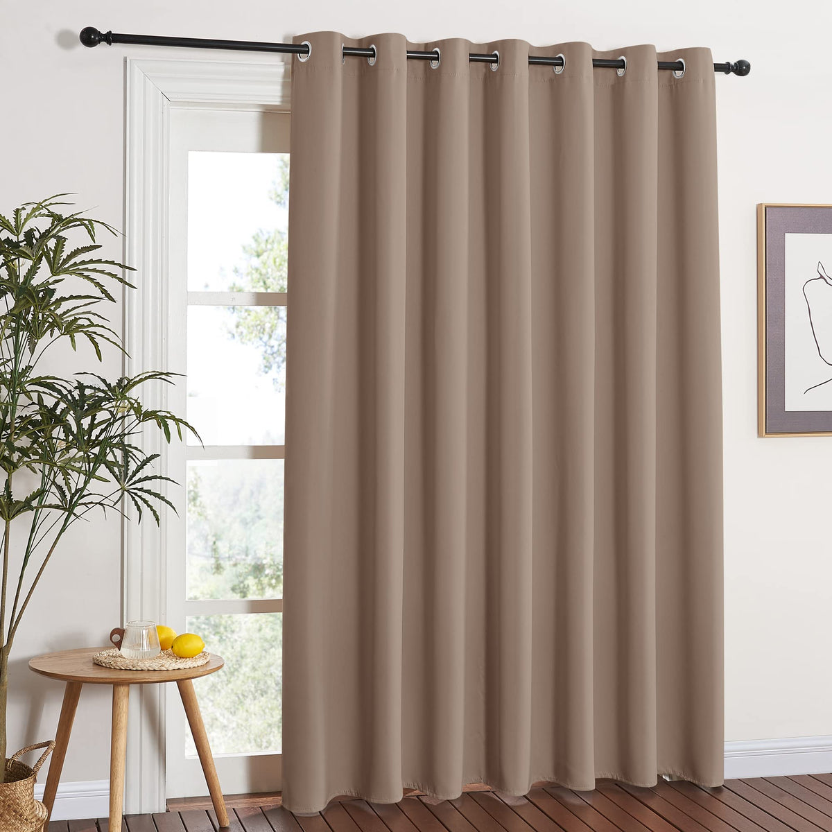 NICETOWN blackout blinds for patio door setup, stylish privacy and light control.
