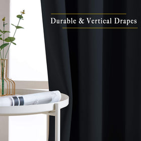 NICETOWN blackout curtain panel in a bedroom creates a calm, private sleeping environment