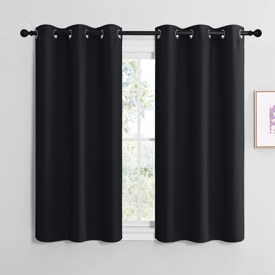 NICETOWN blackout curtains two-panel set, front view, improving privacy and room darkening