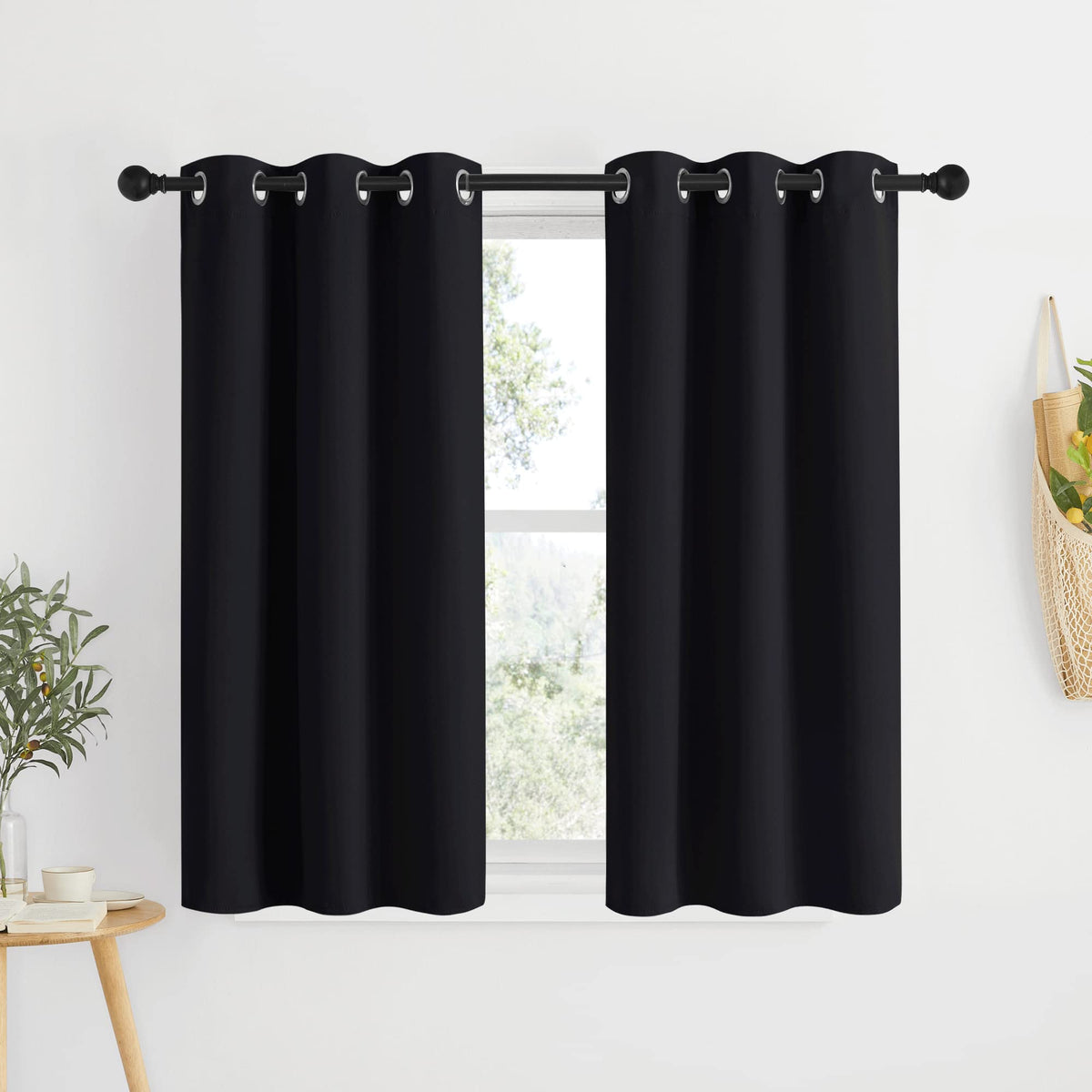 NICETOWN blackout curtains 34x50 front view; enhances privacy and room-darkening comfort.