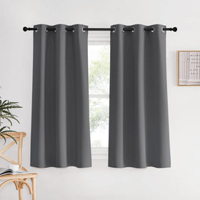 NICETOWN blackout curtains 34x60 grey panel with grommets for easy installation and room darkening