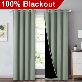 NICETOWN blackout curtains side view offers privacy and light control.