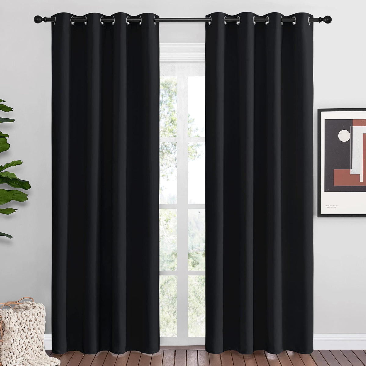 NICETOWN blackout curtain close-up with silver grommets for a refined look