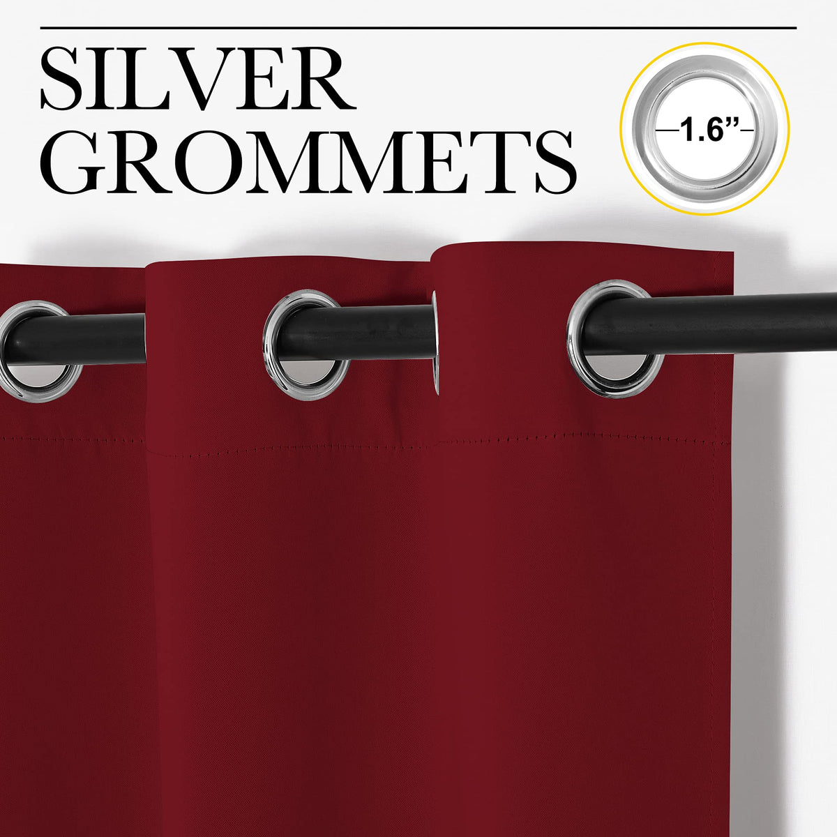  NICETOWN blackout burgundy curtains reduce glare for movie nights