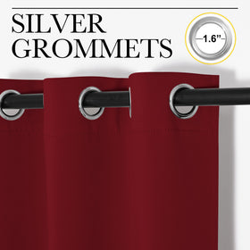  NICETOWN blackout burgundy curtains reduce glare for movie nights