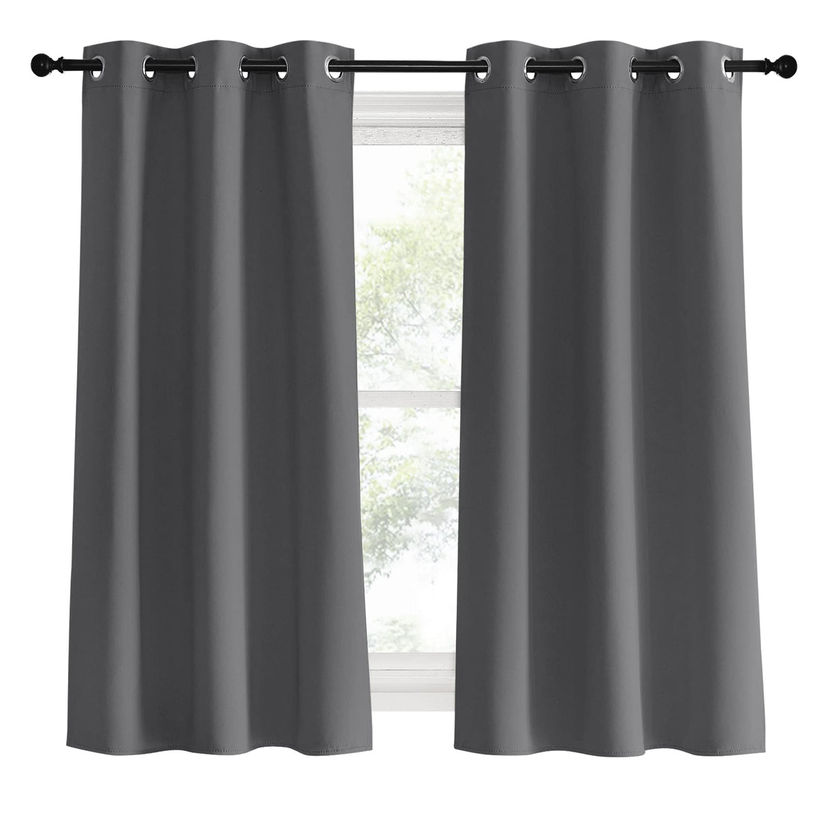 NICETOWN blackout curtains close-up of dense fabric for light blocking and privacy