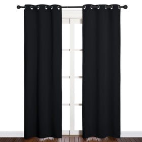NICETOWN blackout curtains with silver grommets offer quick installation and modern style.