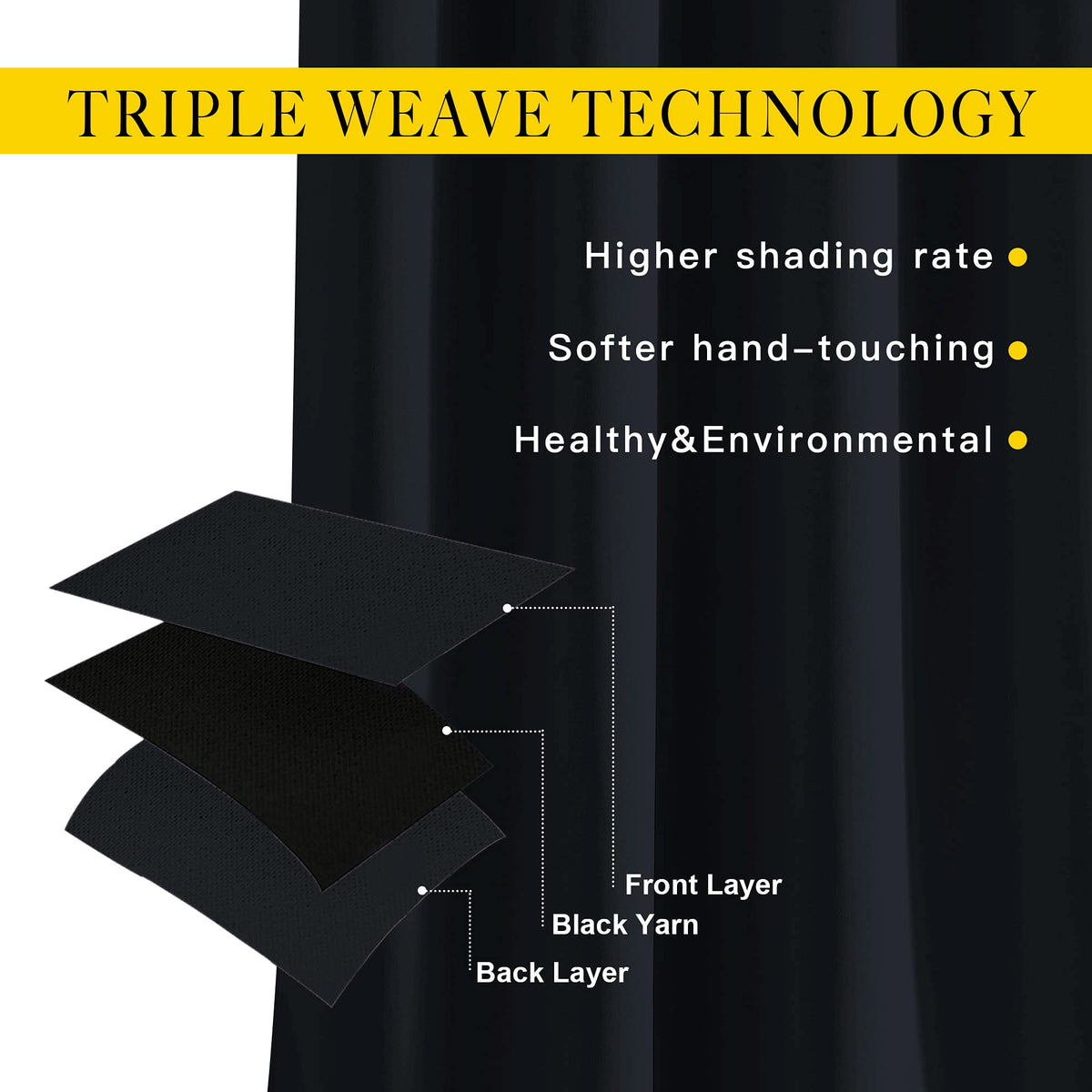 NICETOWN blackout curtains soft fabric closeup showcases premium feel and wrinkle resistance.