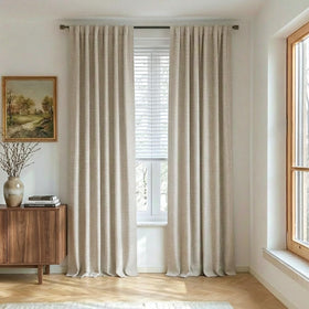 NICETOWN linen curtain texture closeup showing natural weave and elegance.