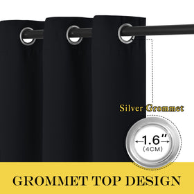 NICETOWN blackout sliding door curtain grommets-top highlight easy hanging and contemporary style.