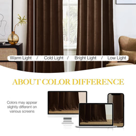 NICETOWN brown velvet curtains nursery setup, cozy and serene ambiance.