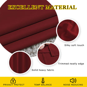 NICETOWN Burgundy blackout fabric detail shows heavy, soft texture