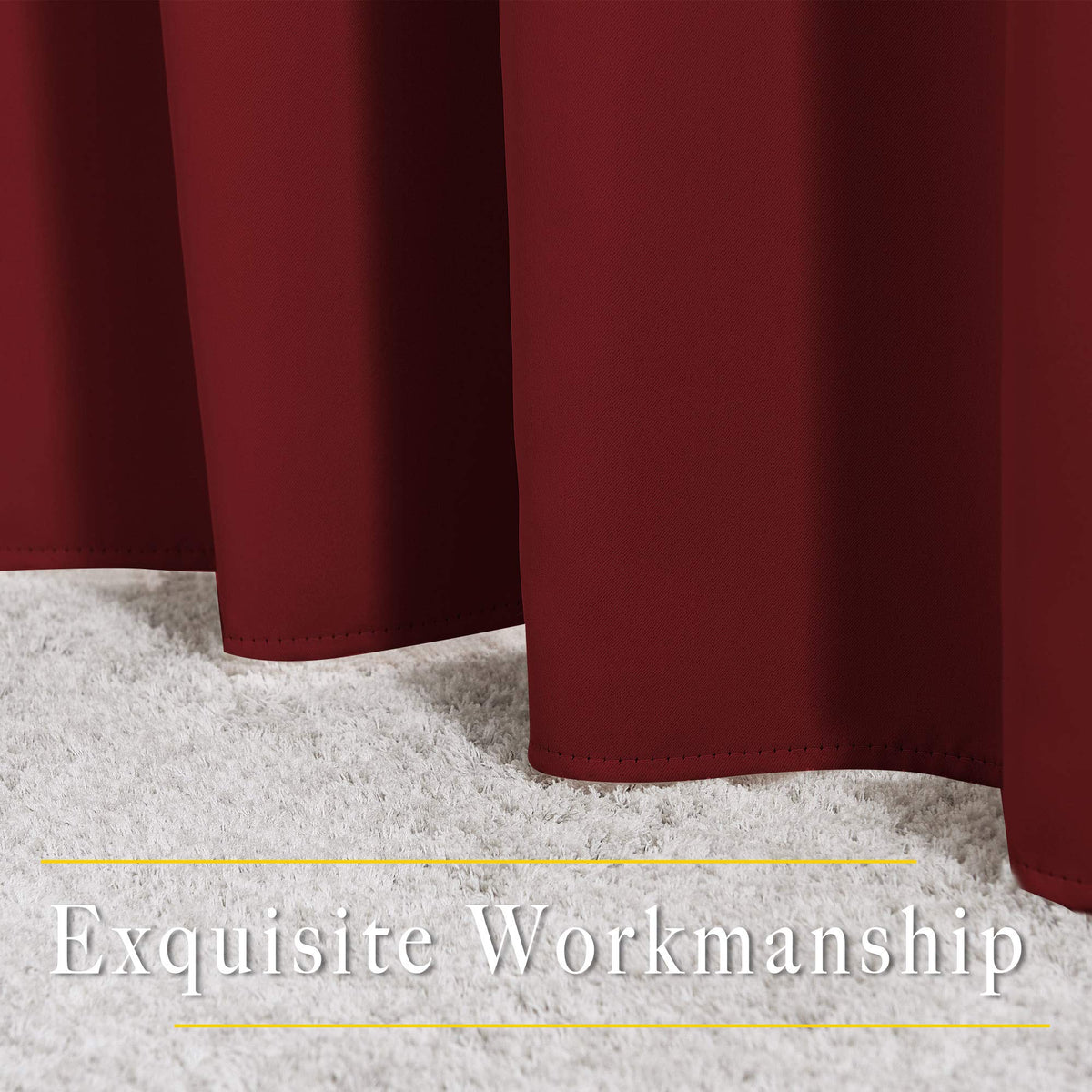 NICETOWN Burgundy curtains paired with voile for cohesive window styling