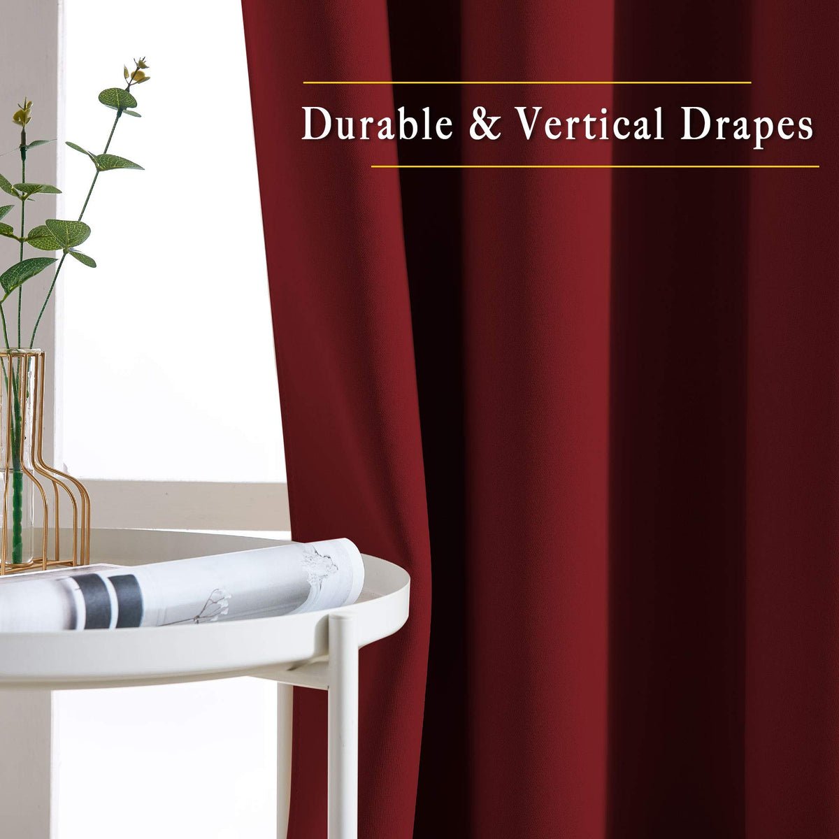 NICETOWN Burgundy blackout room makeover for enhanced privacy and mood