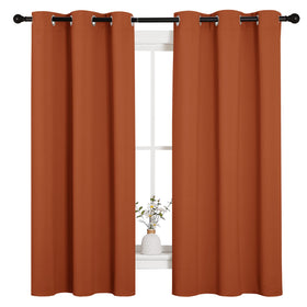 Nicetown burnt orange bedroom curtains offer a soft, heavy feel for quiet spaces