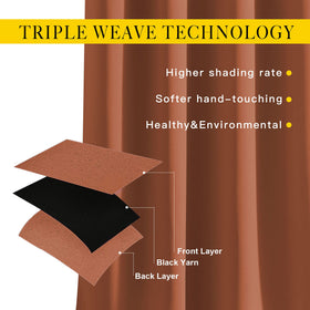 NICETOWN burnt orange curtains in a room scene adding warmth and privacy.