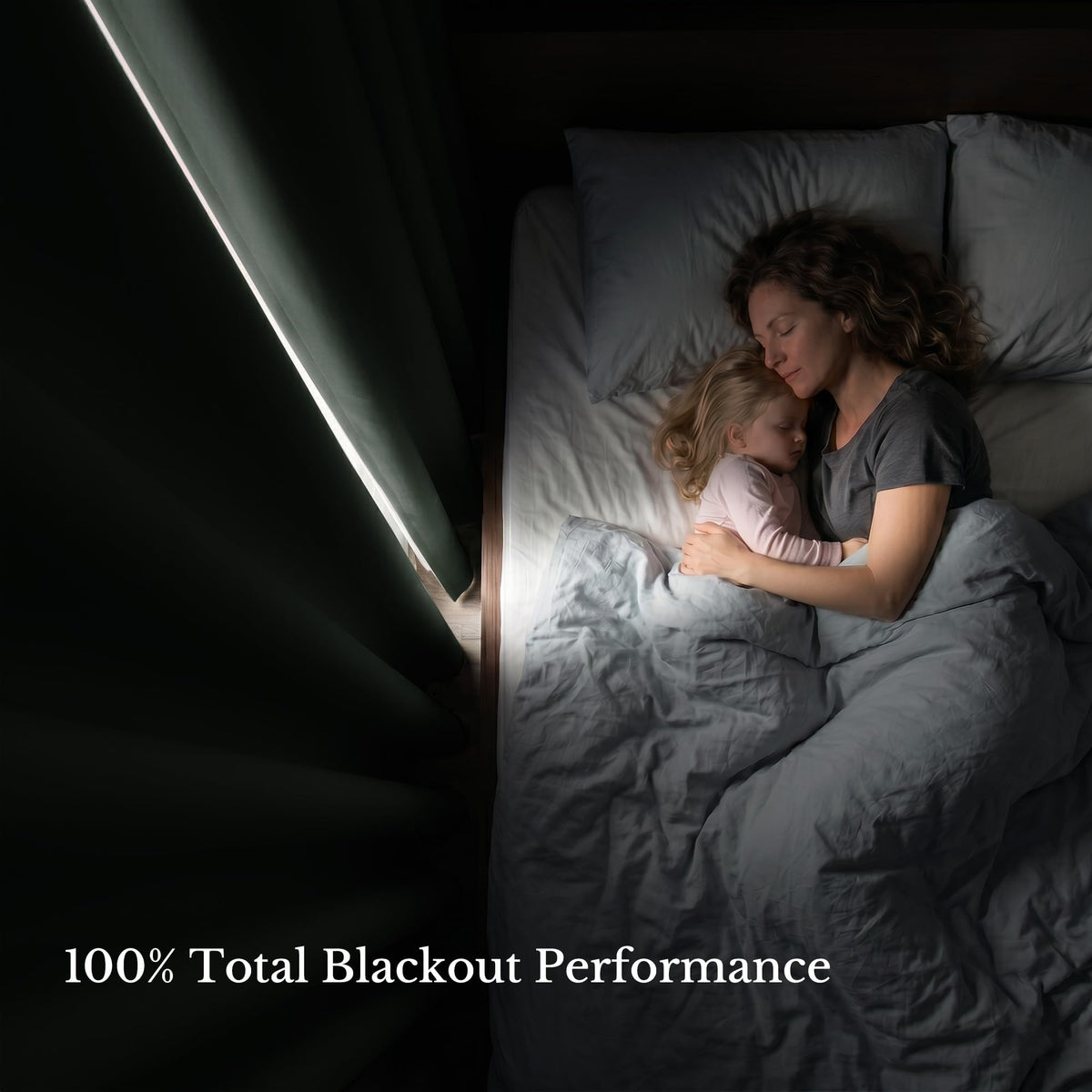 NICETOWN blackout curtains hung in a living room deliver daytime privacy and calm ambiance.