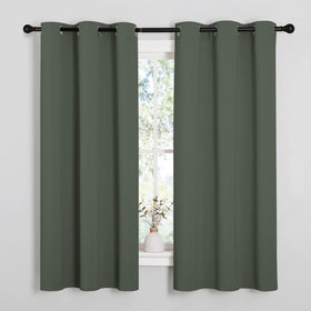 NICETOWN blackout curtain panel in Dark Mallard blocks light for cozy living spaces