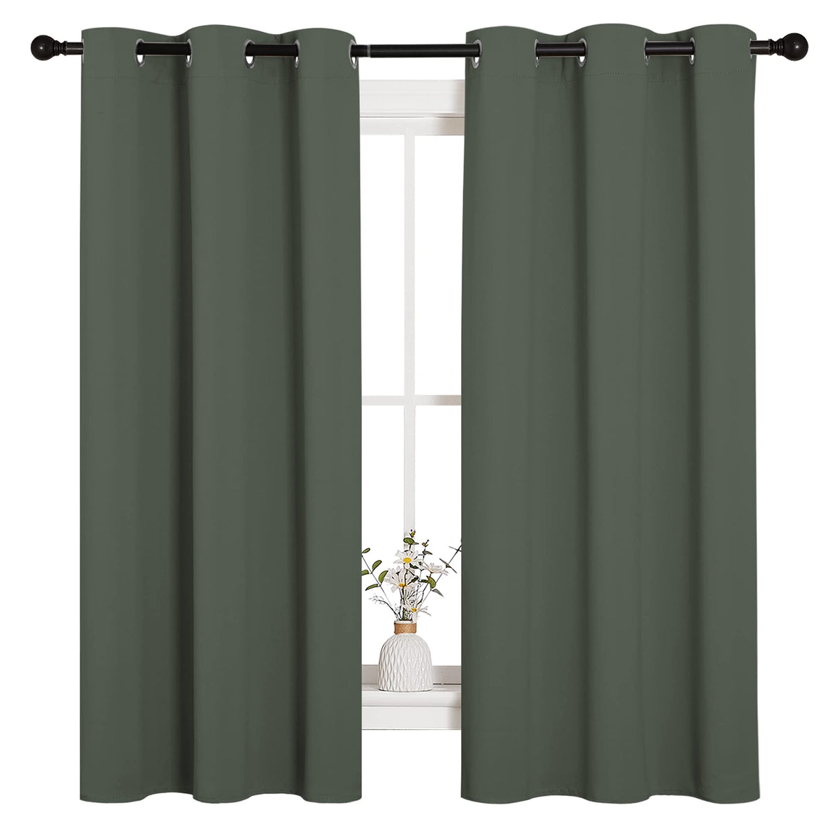 NICETOWN Dark Mallard curtain panel adds elegance and reduces glare