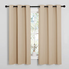 NICETOWN darkening curtains closed, showing enhanced privacy and light control