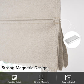 NICETOWN dual linen texture fabric view from front and back.