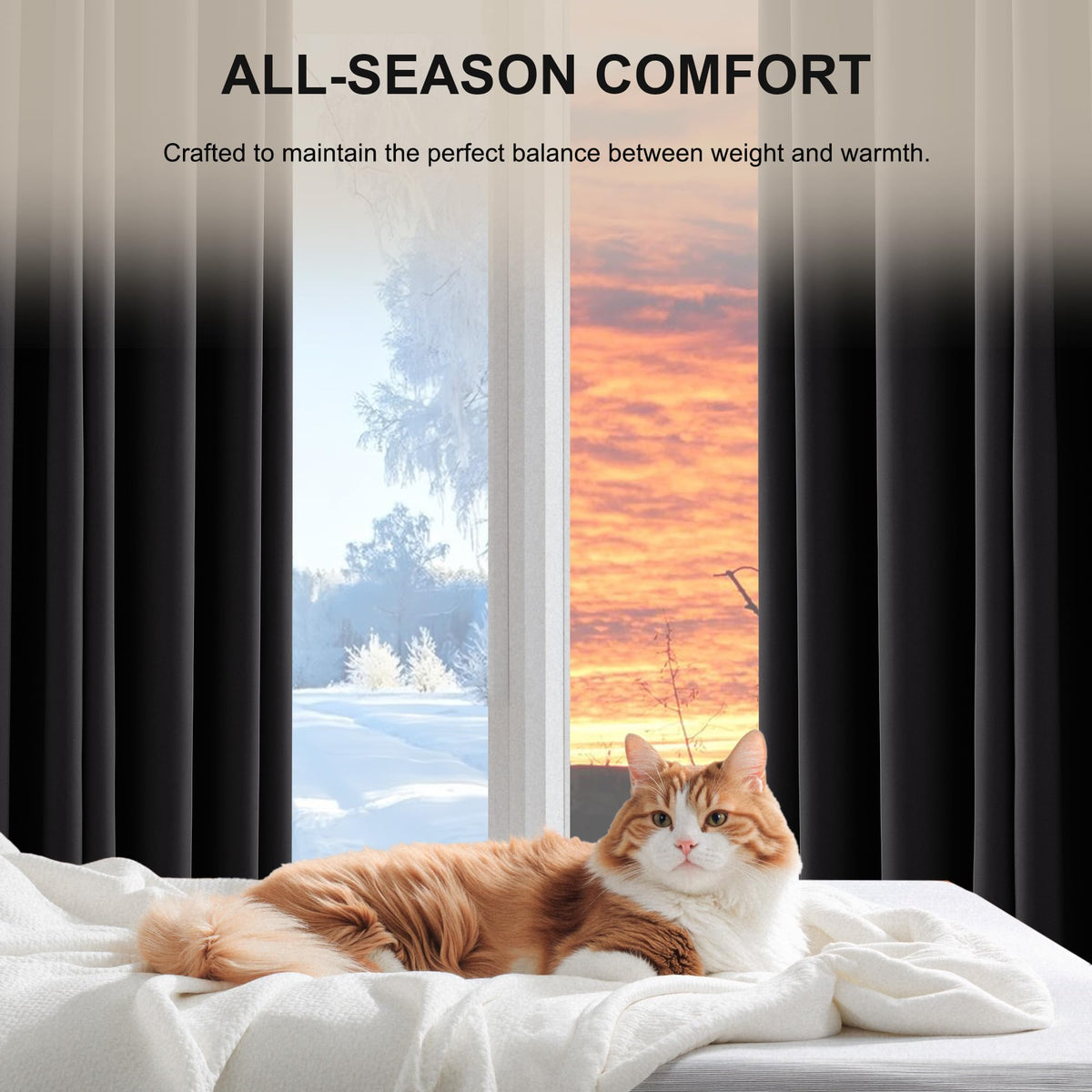 NICETOWN easy-care fabric curtains resist wrinkles and fading for everyday wear.