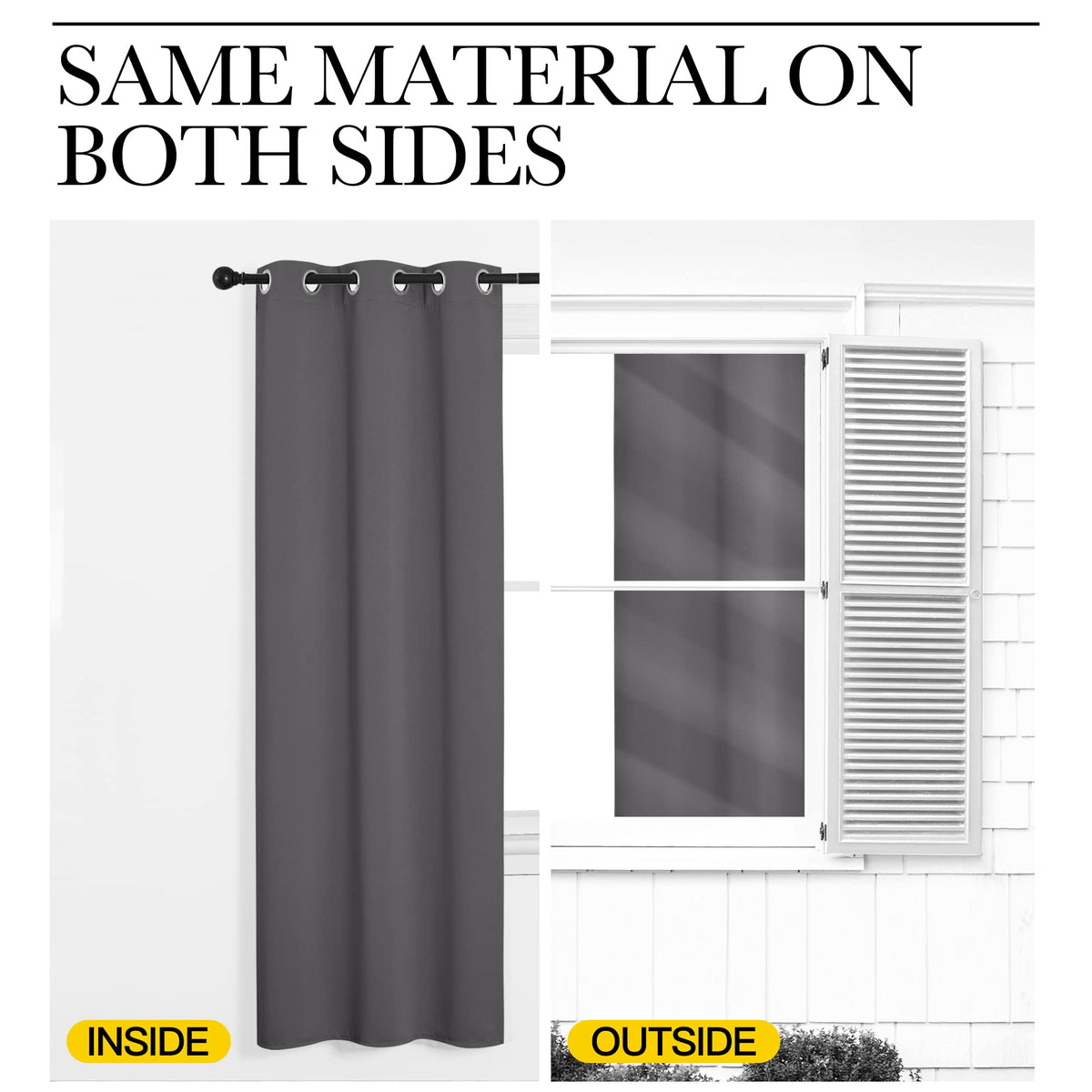 NICETOWN two-panel curtain setup ready for easy installation