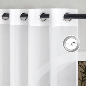 NICETOWN grommets close-up showing 1.6-inch inner diameter for easy hanging.