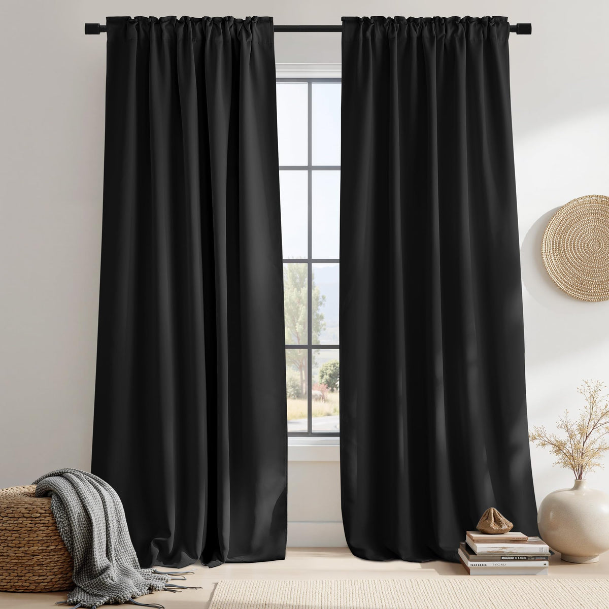 NICETOWN blackout curtains bedroom setup reduce glare for peaceful sleep