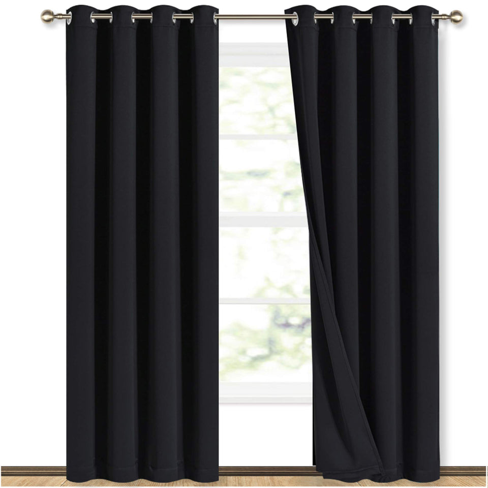NICETOWN high-end thermal curtains 84 inch full panel blackout for deep darkness