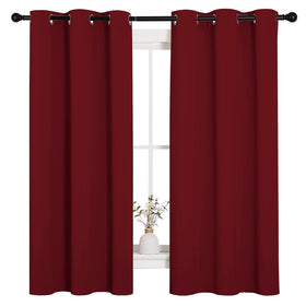 NICETOWN holiday burgundy grommet top curtains block light for cozy nights