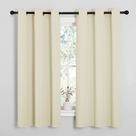 NICETOWN beige kitchen curtains 2-panel set for classic decor and light control.