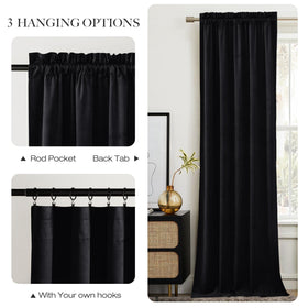 NICETOWN length-adjustable curtains with rings and hooks for flexible fit