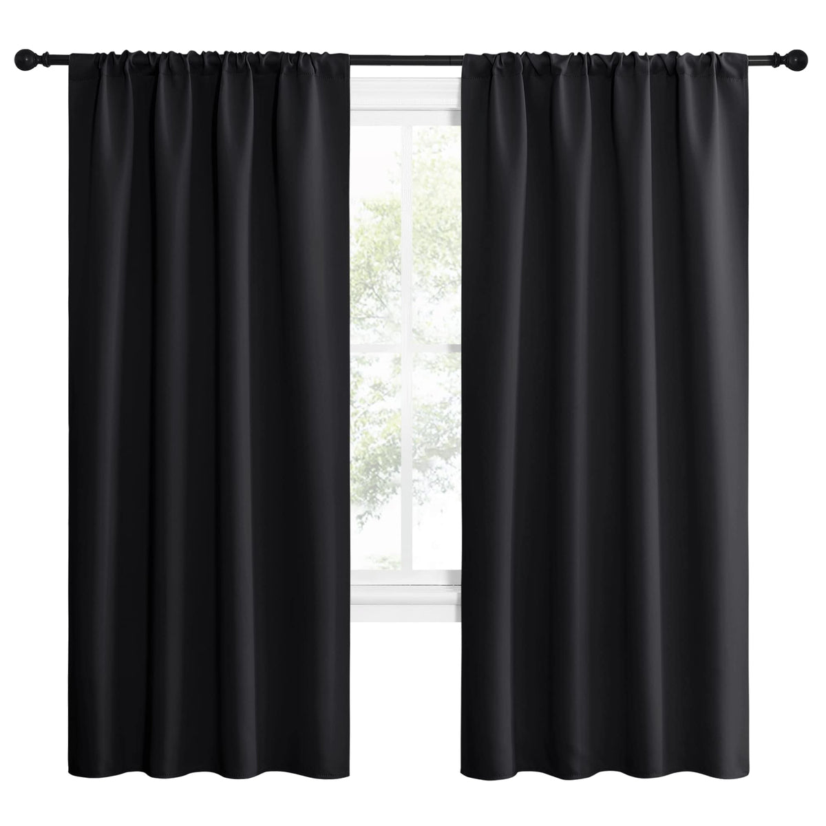 NICETOWN blackout curtains with pleated top pocket deliver neat fullness and style.