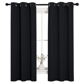 NICETOWN living room blackout curtains with two panels and grommets for easy room darkening.