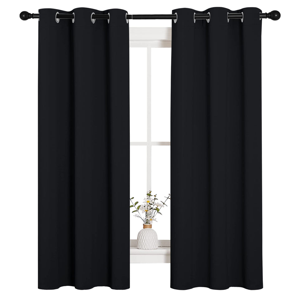 NICETOWN living room blackout curtains with two panels and grommets for easy room darkening.